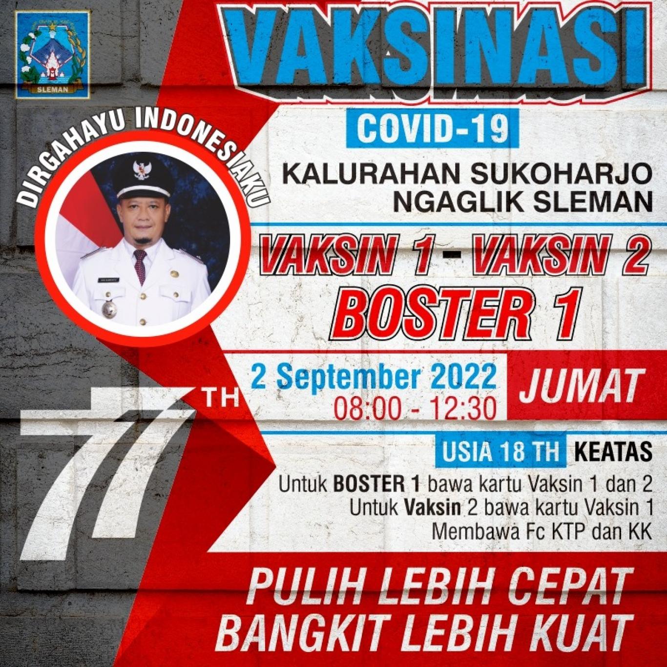 2 SEPTEMBER 2022, LANJUTAN VAKSINASI BOSTER 1