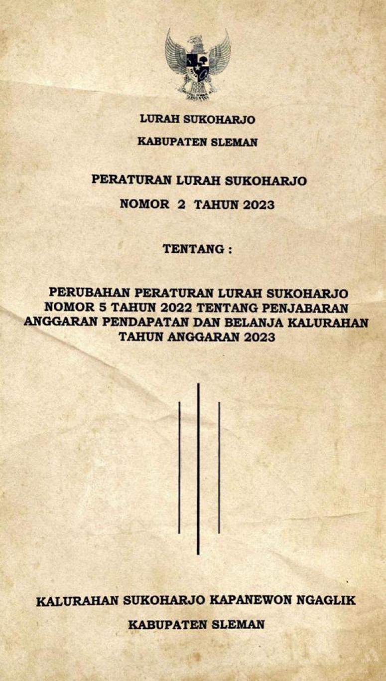 PERLUR NOMOR 2 TAHUN 2023 TENTANG PERUBAHAN PERLUR APBKAL TA 2023