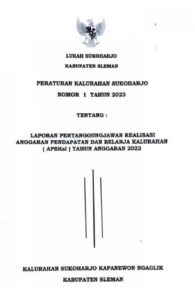 PERKAL SUKOHARJO NOMOR 1 TAHUN 2023 TENTANG LAPORAN PERTANGGUNGJAWABAN REALISASI ANGGARAN PENDAPATAN
